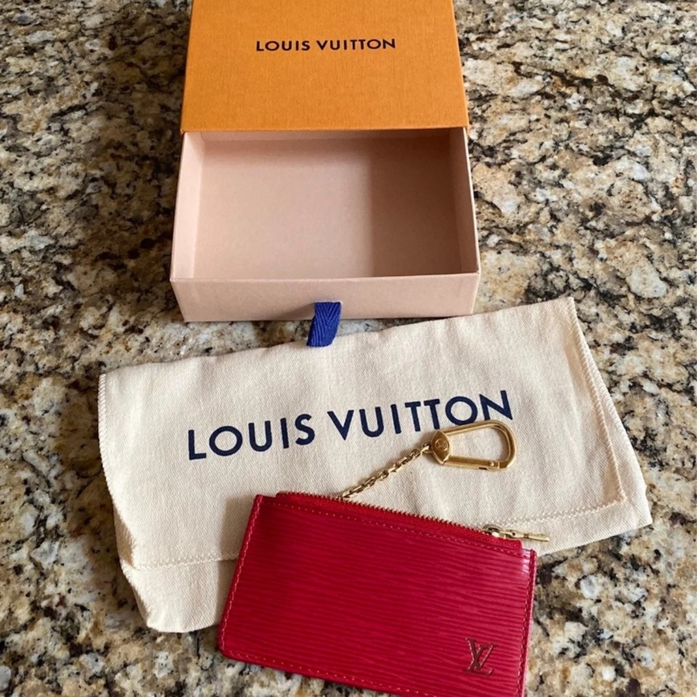 Louis Vuitton epic red coin key chain wallet